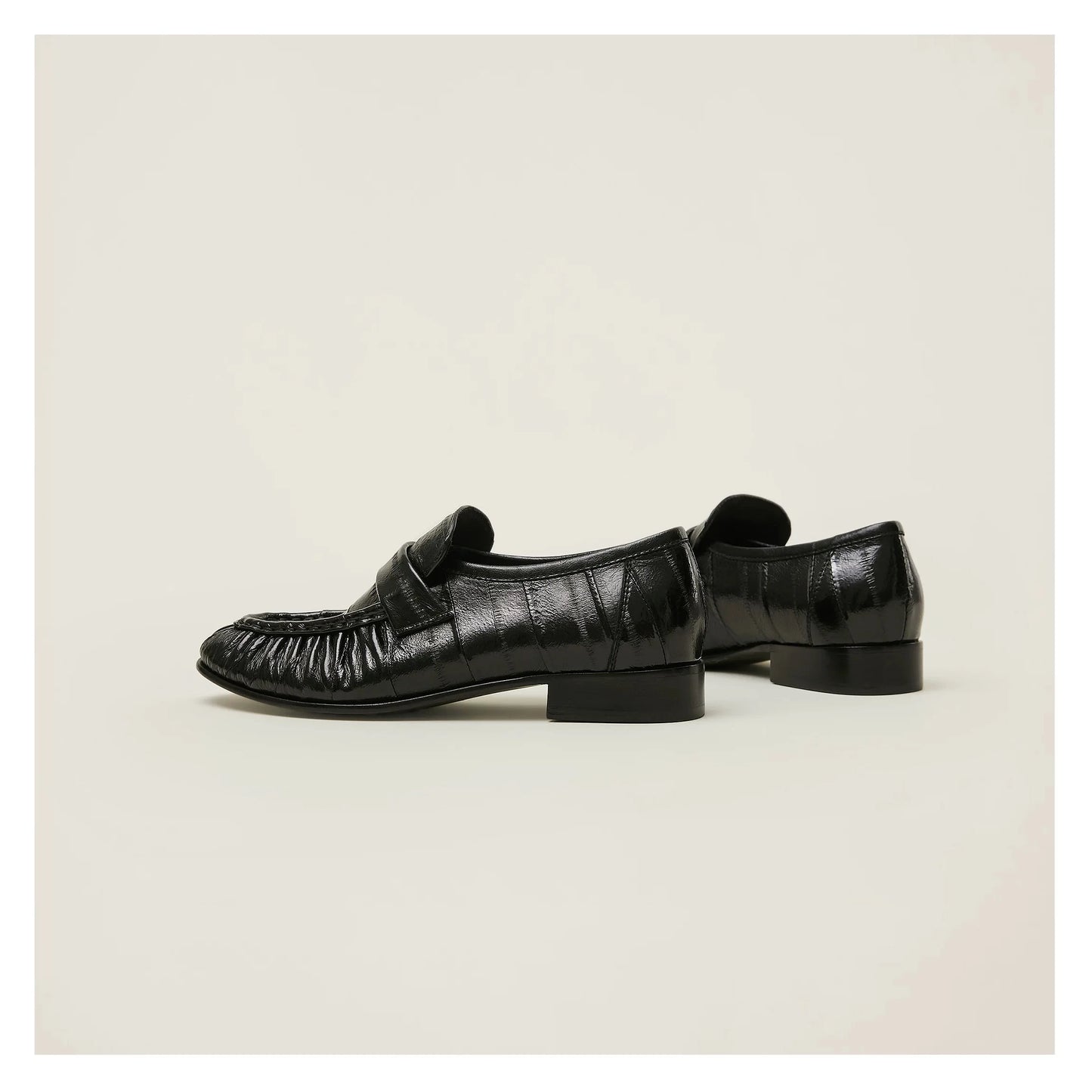 100% Genuine Eel Skin Flat Shoes Trendy Style High-End Good-Looking All-Matching Comfortable Refined and Simple A40101