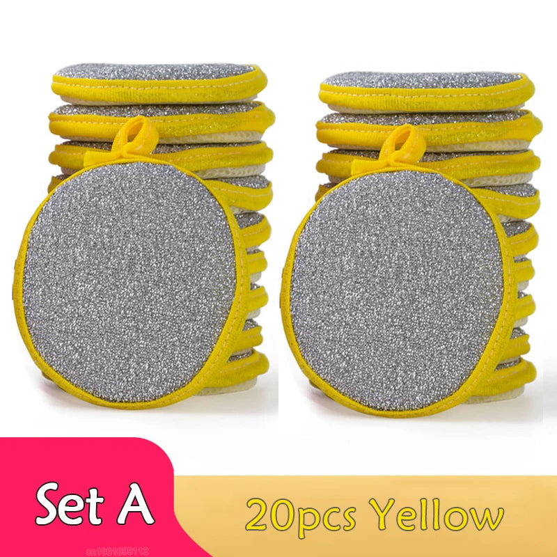 5/10/20Pcs Double Side Dishwashing Sponge Dish Washing Brush Pan Pot Dish Wash Sponges Household Cleaning Kitchen Tools