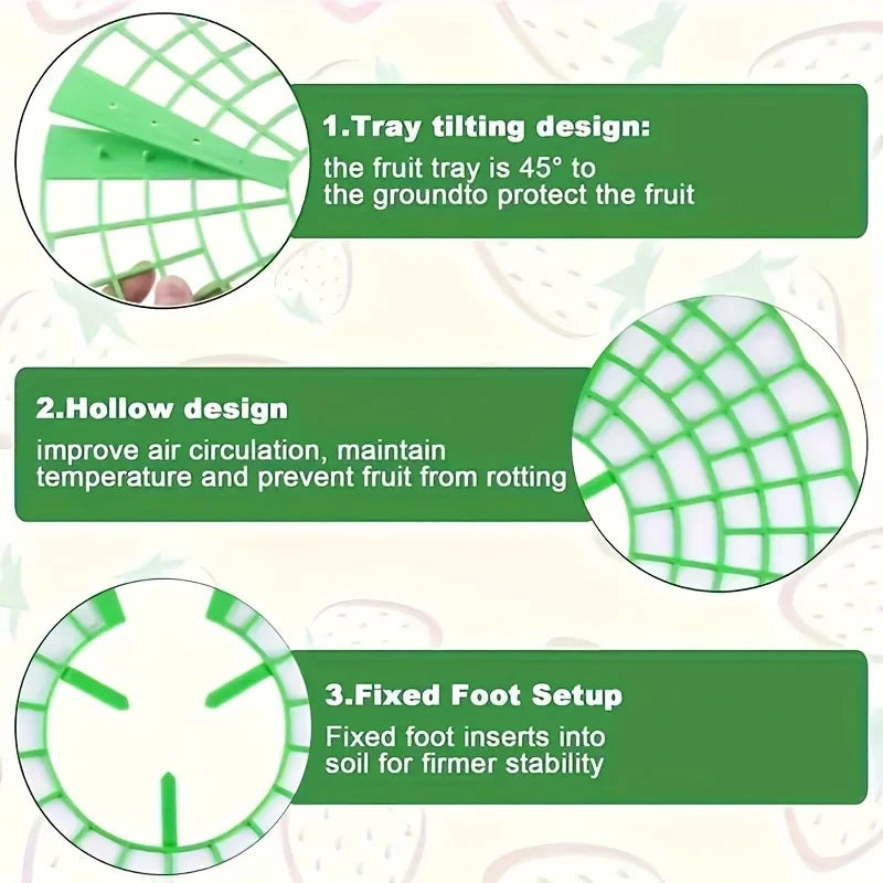 10pcs Green Strawberry Planting Racks, Watermelon Support Frames, 3-Legged Plant Protector, Easy Assembly plant accessories
