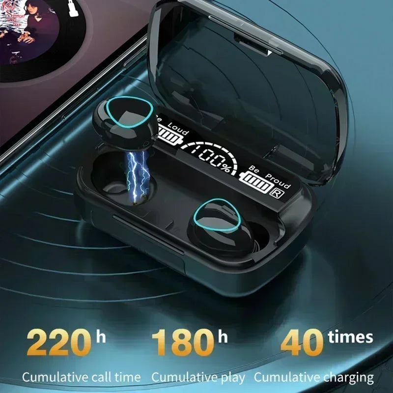 TWS BT5.3 Headphones LED Display Wireless Earphones With Microphone 9D Stereo Sports Waterproof Earbuds Headsets