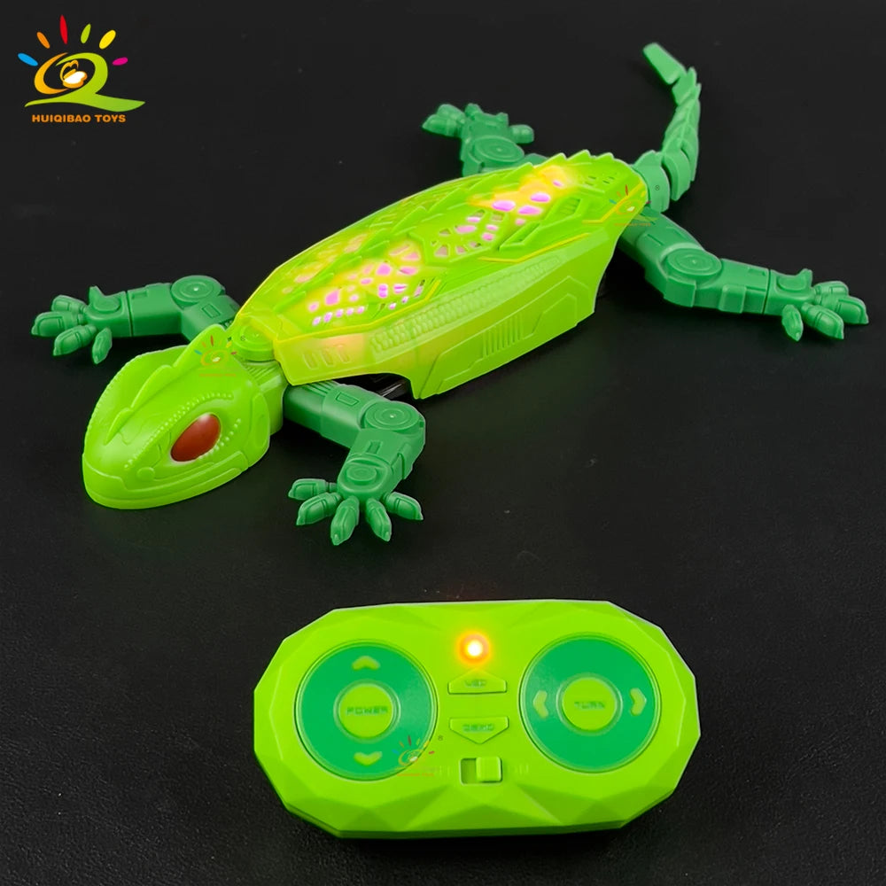 RCElectric Gecko Toy with Super Strong Suction for Wall Climbing, Colorful Lights, and 360° Rotation—A Creative Toy for Kids
