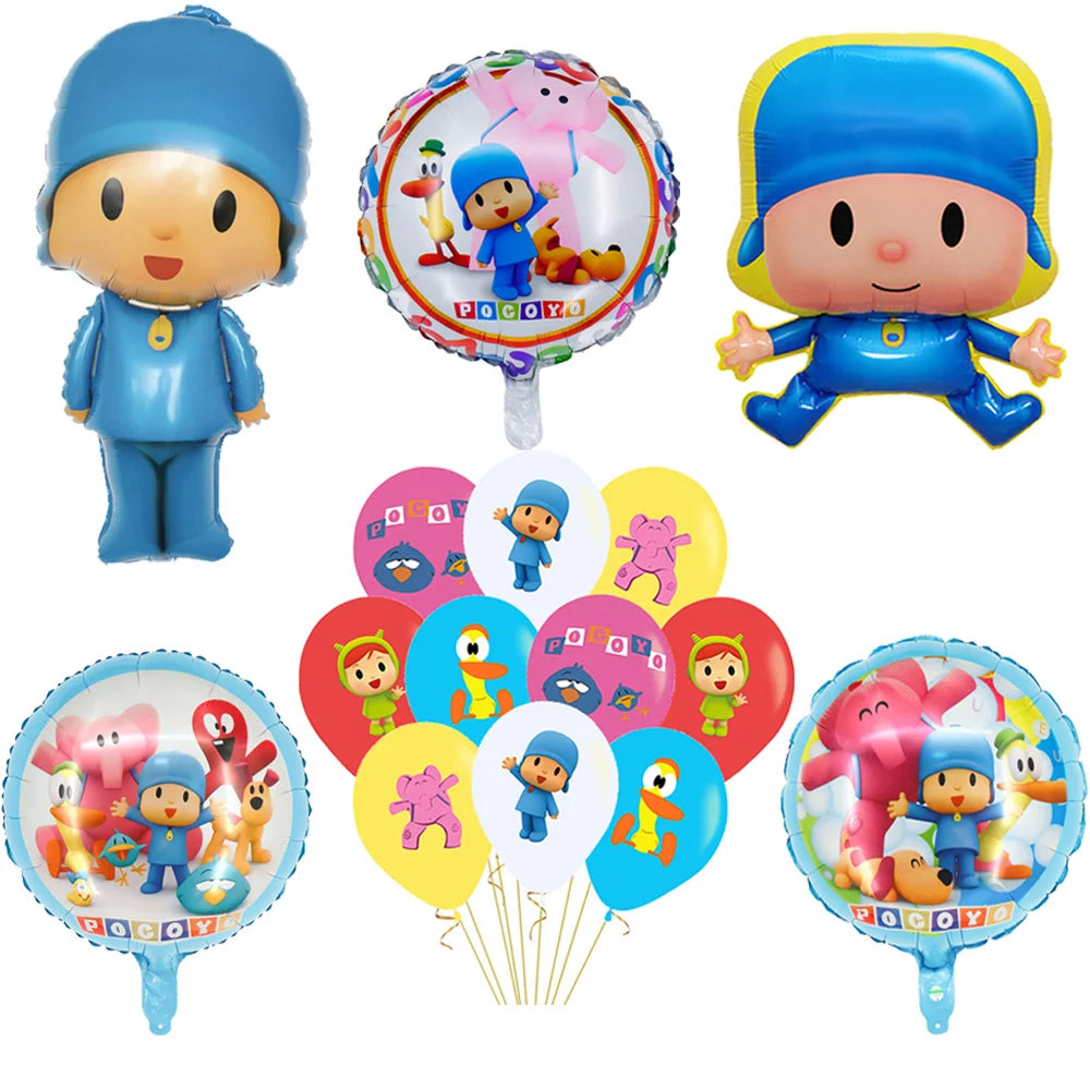 Pocoyoed Foil Air Balloons Eily Pato Latex Ballons Elephant PP Party Happy Birthday Banner Baby Shower Decoration Kids Boys Toys