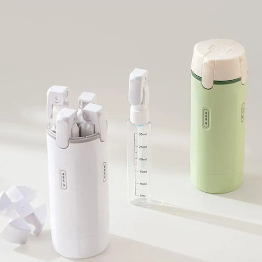 Portable 4 In 1 Travel Dispenser Leak Proof Refillable Bottles Toiletry Container for Shampoo Conditioner Body Wash Lotion