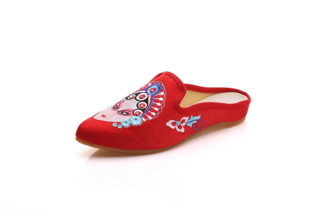 Harajuku Embroidered Slippers | Vintage Ethnic-Style Sandals | Women's Casual Streetwear Footwear