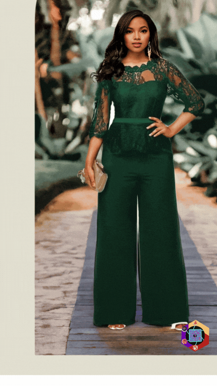 Sexy Summer Burgundy Lace Jumpsuit Women's fashion