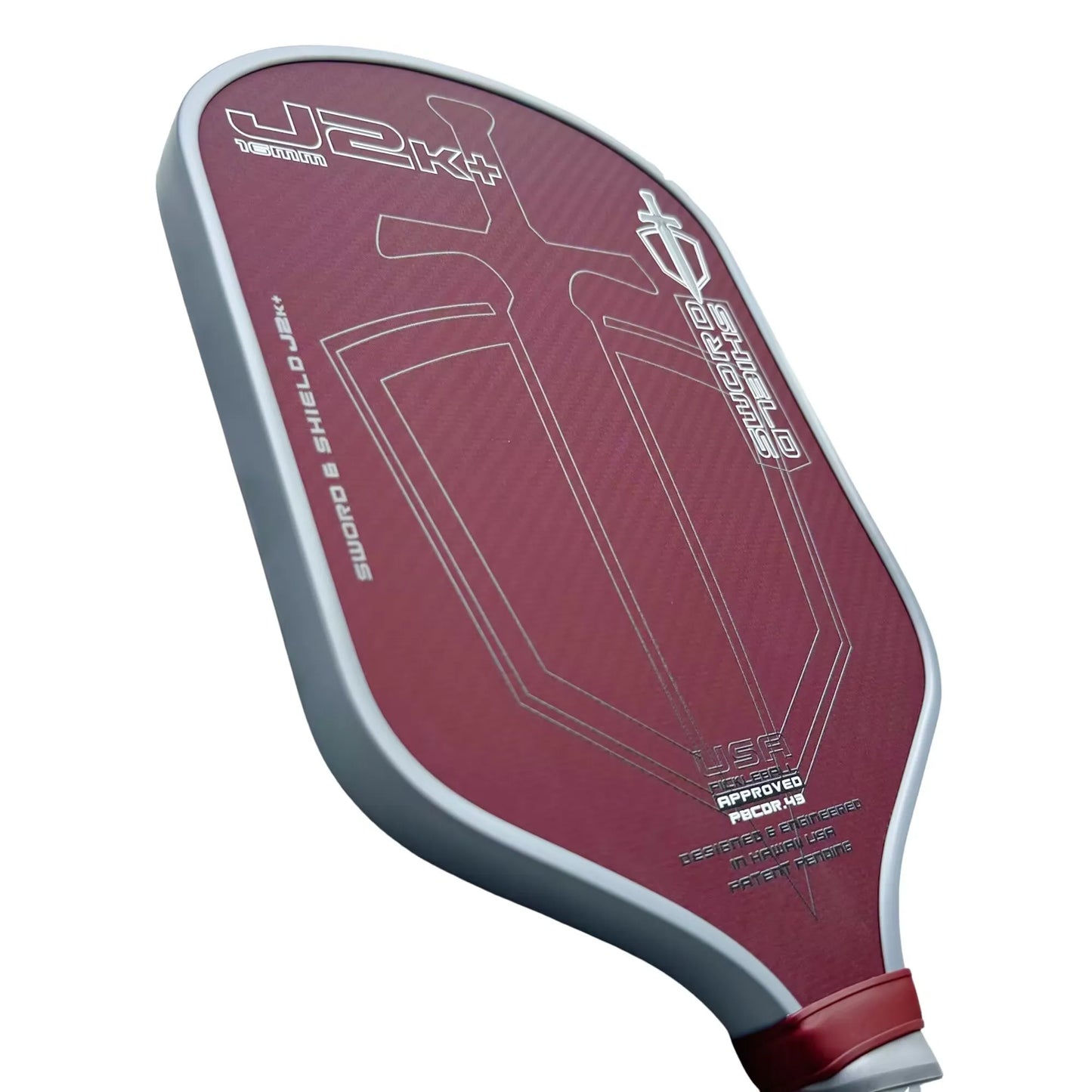 SWORD&SHIELD J2K+ Aramid Fiber Pickleball Paddle, Polymer Honeycomb Core, Large Sweet Spot, Thickness 16MM, Textured Surface