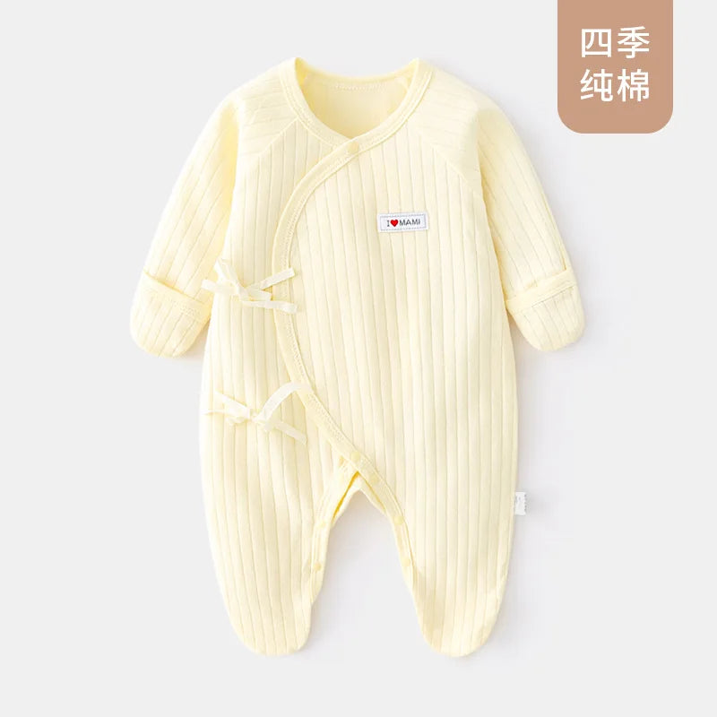 Hand-Wrapped Foot Onesie Baby Cotton Butterfly Clothes Newborn Clothes Newborn Baby Monk Clothes Ha Yi Climbing Clothes