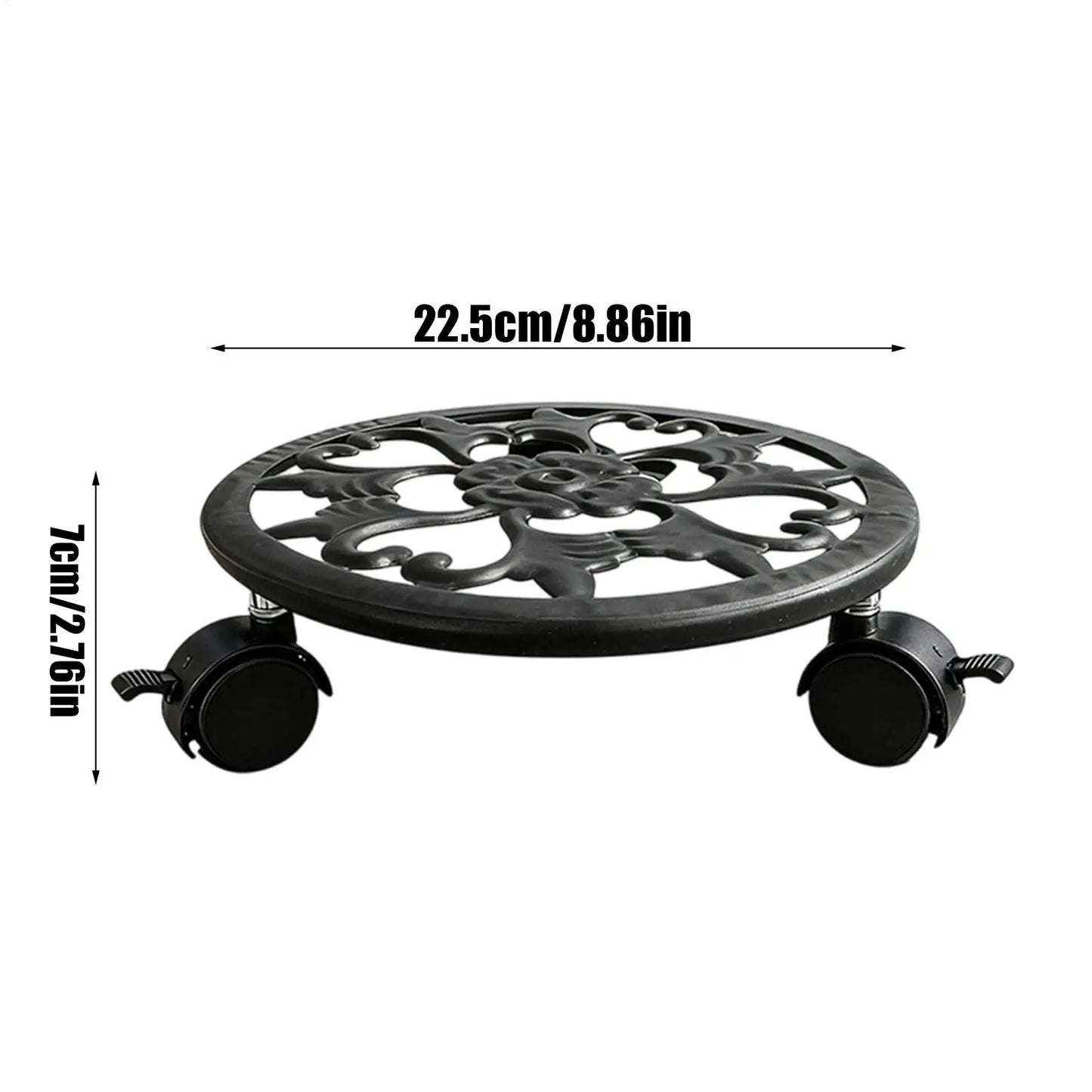 Plant Stand with Wheels Heavy Duty Metal Planter Tray Plant Roller for Indoor Outdoor Patio Garden Balcony Moving Display