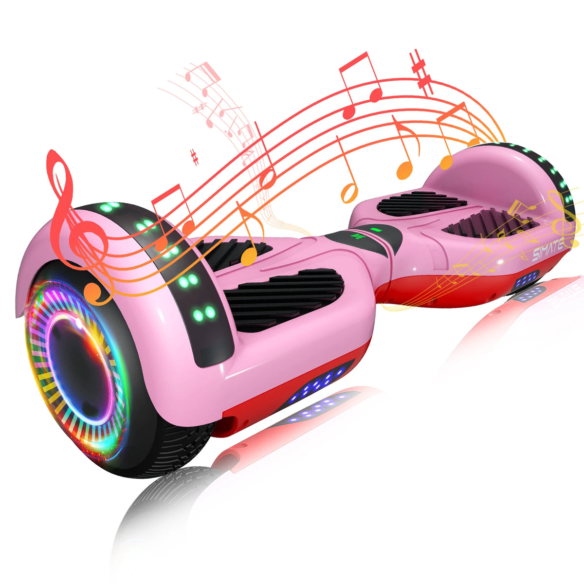 SIMATE P6 Hoverboard, 6.5" Self Balancing Scooter, All Terrain Hover Boards with Bluetooth, APP Control and LED Lights for Kids Adults