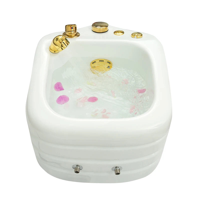 Acrylic Foot Spa Tub with Water Tap & Shower Head, Upgraded Water Pump, 7 Color Lights, Salon Foot Bath for Foot Massage