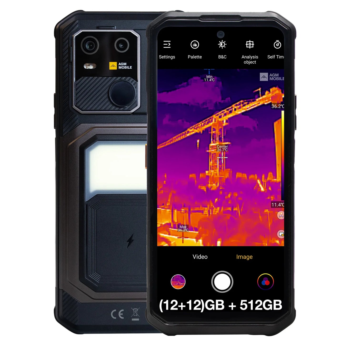 AGM G3 Rugged Phone 5G, Dimensity 7300, 10000mAh, IP68 Waterproof, Wireless Charging, Camping Light, 24(12+12)GB+512GB)