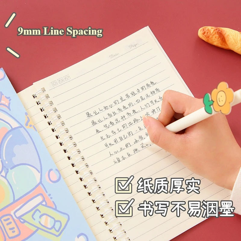 A5 Kawaii Coil Notebook Cute Cartoon Exercise Lined Paper Book Student Notepad Diary School Office Stationery Supplies
