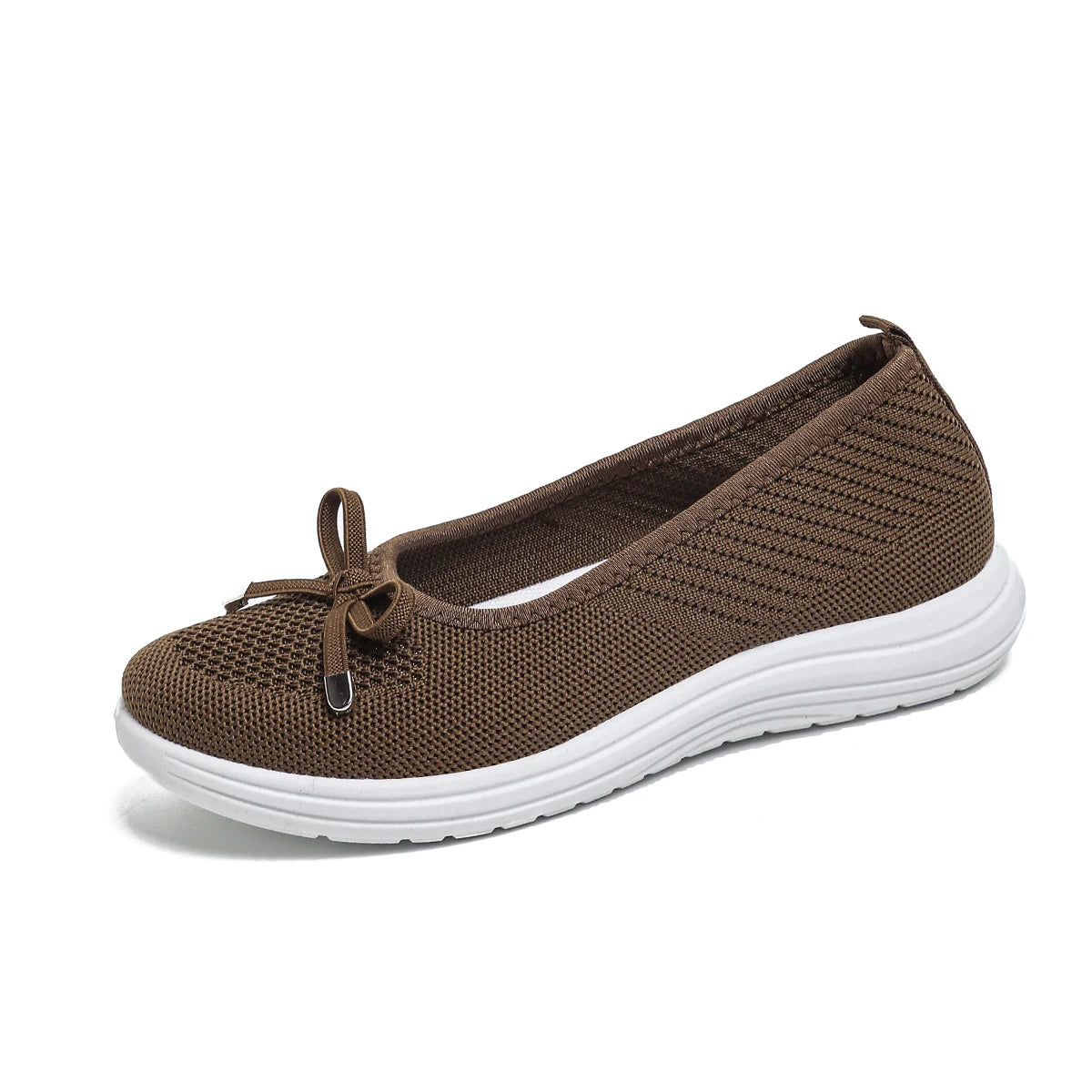 Women's Bow Slip-On Flats | Round-Toe EVA-Insole Shoes | Everyday Casual Wear