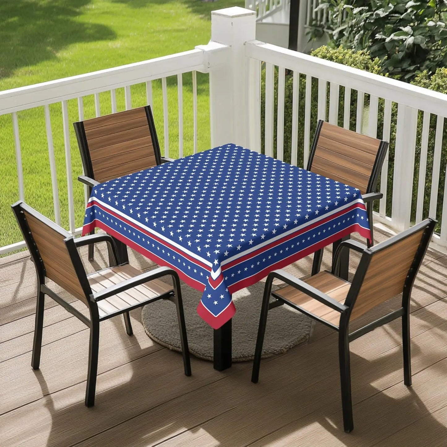 Star Pattern Square Tablecloth Washable Celestial Decorative Table Cloth Cover for Dining Party Picnic