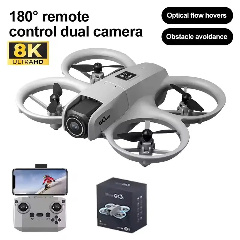 WiFi Foldable Micro Aircraft Fixed Height Freestyle Quadcopter RC Helicopter Kids Toy 8K HD Camera 2026 New Hot GT3 Mini Drone
