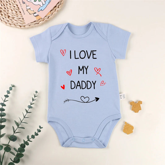 I Love My Daddy Toddler Boys Girls Summer Short Sleeve Bodysuit Gender Neutral Baby Romper Infant Clothes Father's Day Best Gift