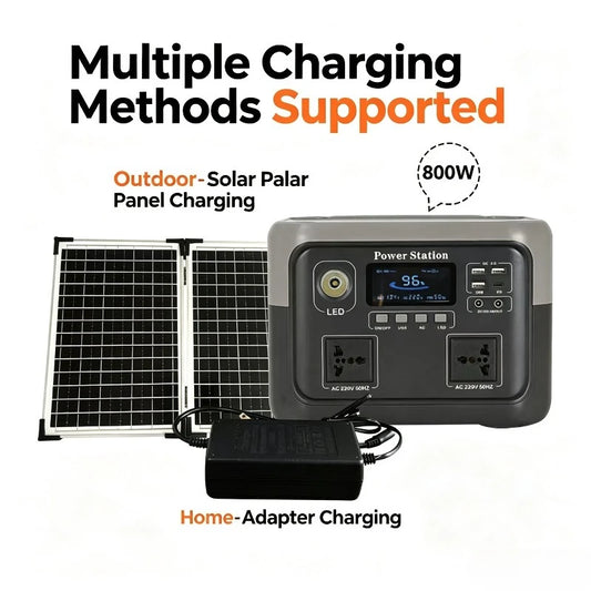 New 800W 716.8WH Portable Power Station 600W/800W Solar Generator Backup Power Bank for Outdoor Camping Home Emergency RV Travel