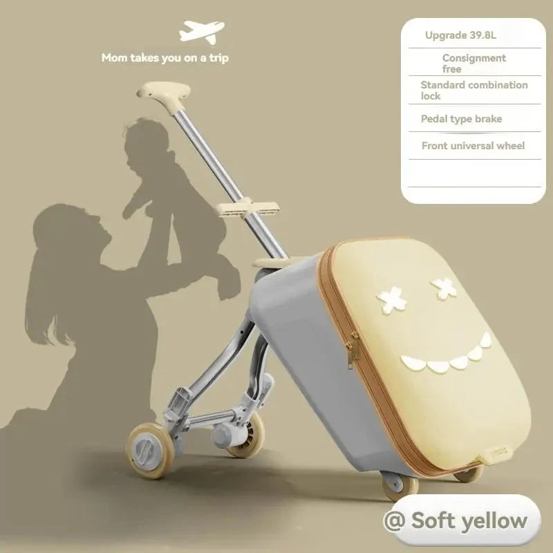 Children's Luggage Case Can Ride and Walk the Baby's Suitcase The Baby Can Take the Suitcase. 20-Inch Folding Stroller Can