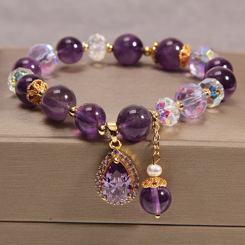 Women's Natural Vintage Purple Crystal Bracelet