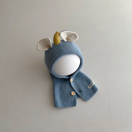 Children's Hat Scarf Integrated Winter Ins