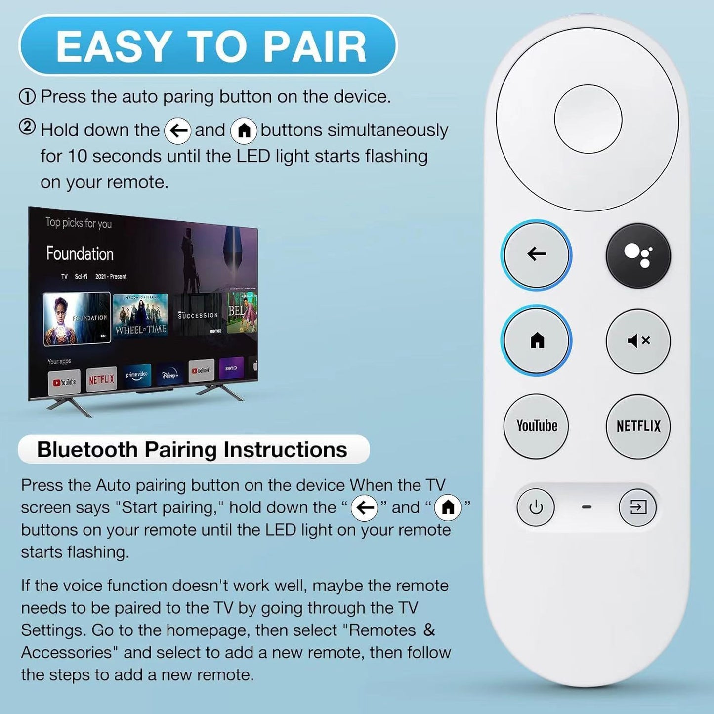 Applicable To TV Bluetooth Voice Remote Control