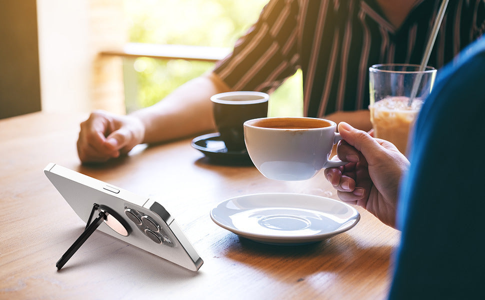 Aluminum Alloy Mobile Phone Bracket Horizontal And Vertical Available Rotating Decompression Back Paste Lollipop Small Mirror