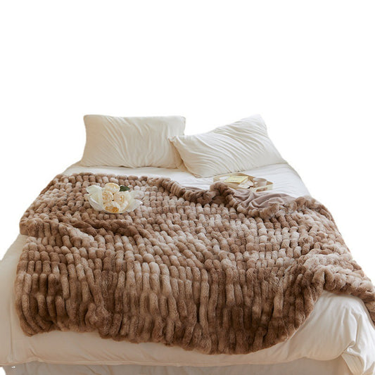 LuxuryRabbit Plush Blanket Winter Thickened Fur