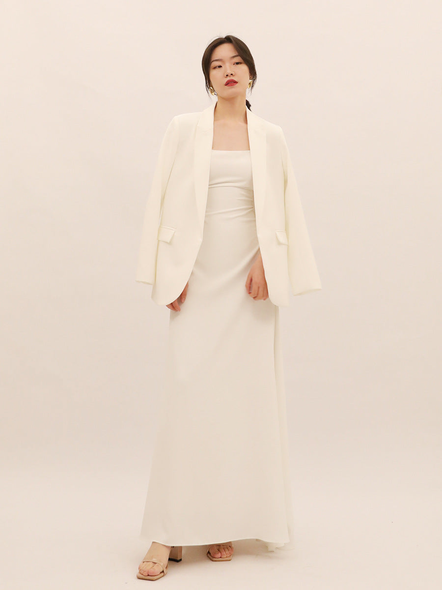 Travel Photo Light Wedding Dress With White Strap