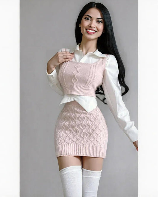 New pink Dress Sweater dress for teenage girl