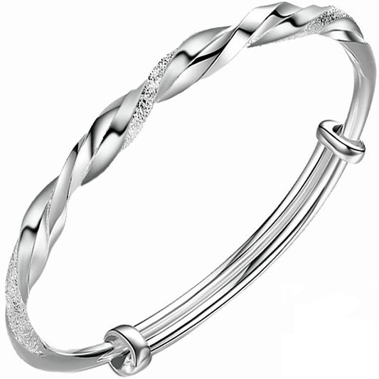 Men's And Women's Fashion Personalized Twist Sterling Silver Bracelets