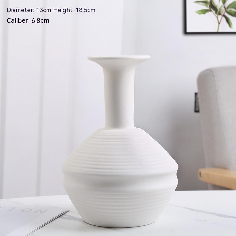 Home Decoration Ceramic Vase Dried Flower Arrangement Vase Starry Sky Minimalist Creative Decoration White Living Room
