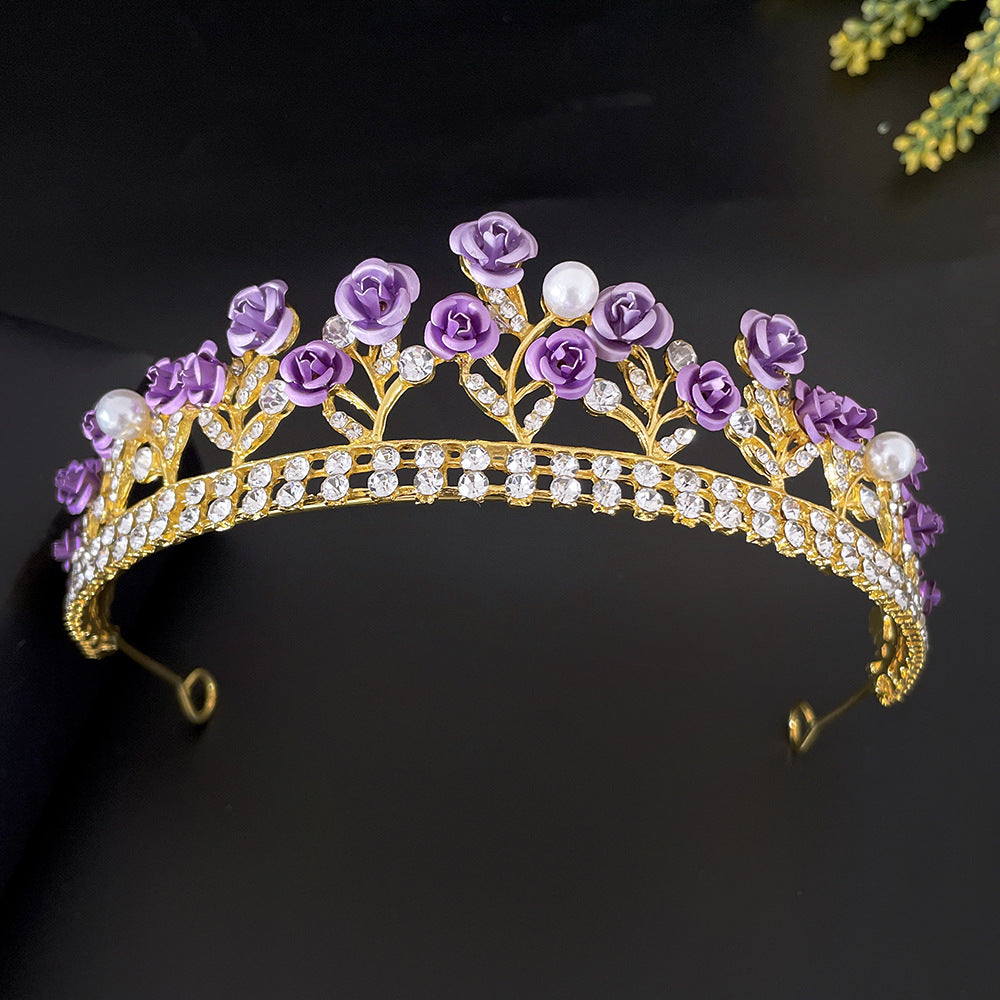 Purple Rose Crystal Jewelry Crown - FLIPSTYLEZLLC