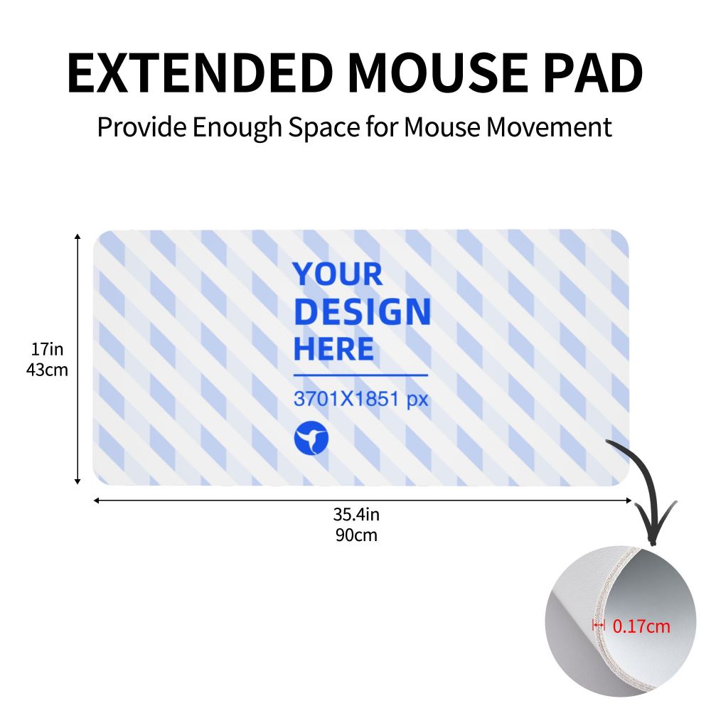 Create Your Own 17x35in Horizontal Oversized Leather Waterproof Keyboard Pad