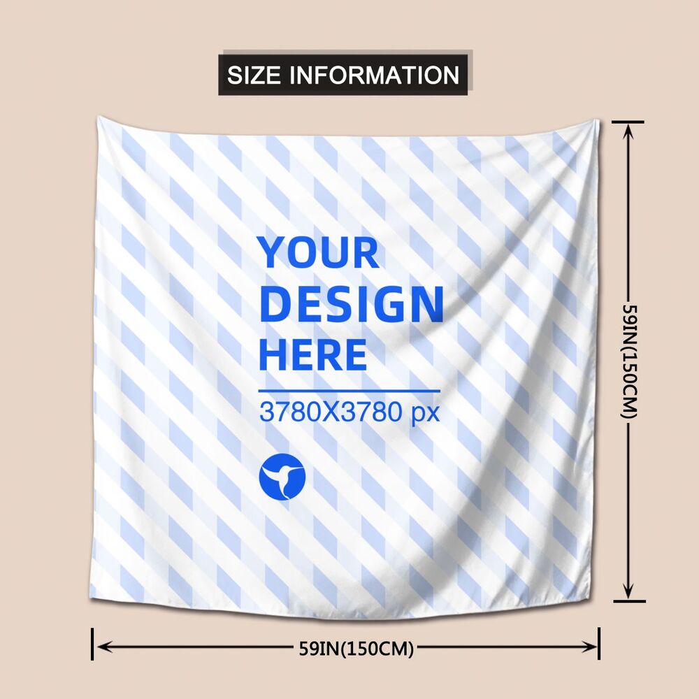 Create Your Own 59x59in Soft Texture Square Wall Decor Tapestry