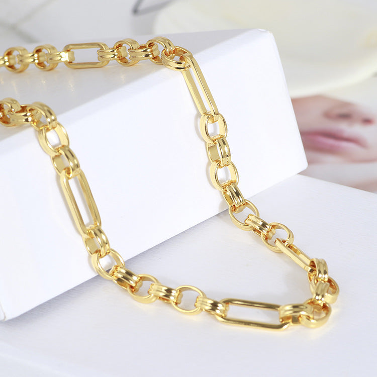 Personalized Simple Splicing Chain Metal Texture Bare Chain Necklace
