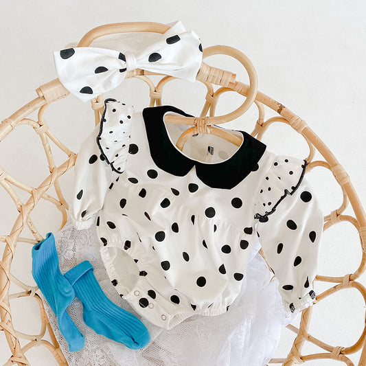 Infant Children's One-piece Clothes Polka Dot Short Sleeve