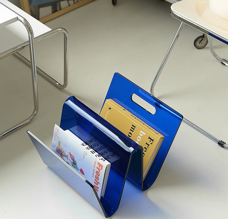 Acrylic Decorative Bookstand Retro W-shaped Storage Rack