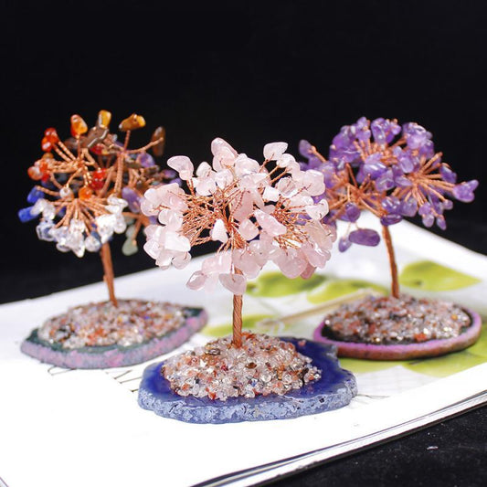 Handicraft Amethyst Crushed Stone Fortune Tree Decoration
