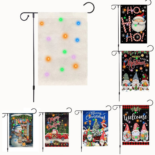 Outdoor Decoration Christmas With Lights Garden Flag