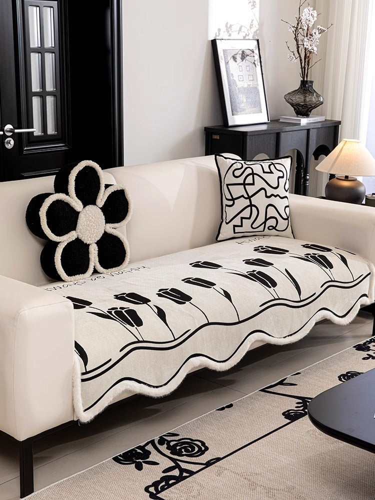 Irregular Shaped Sofa Cushion Chenille Winter