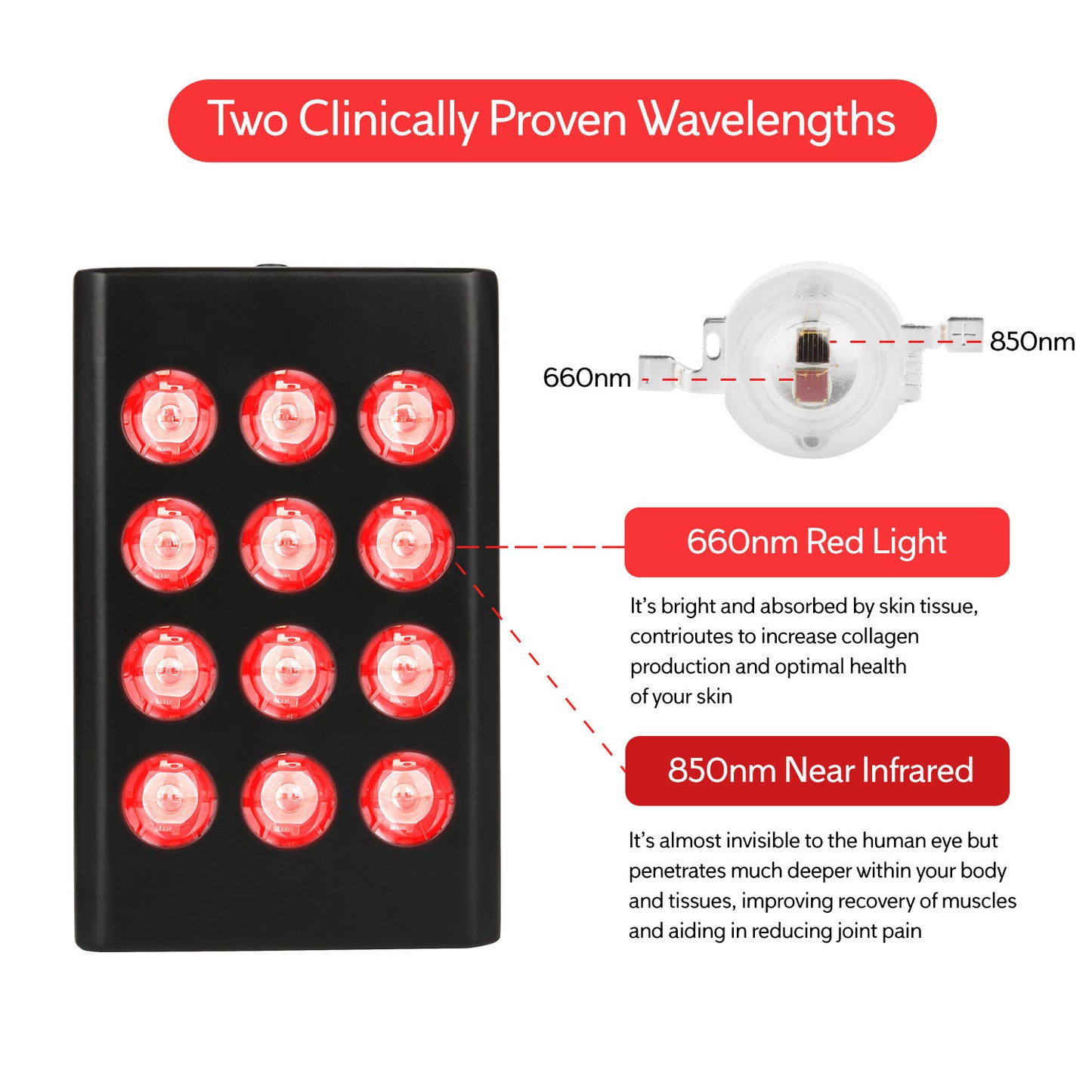 Built In Rechargeable Portable Beauty Therapy Lamp