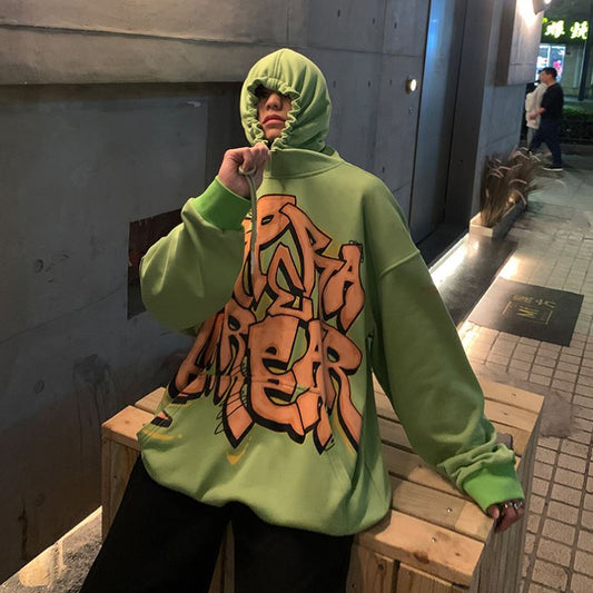 Men's Loose Hooded Couple's Plus Size Coat Hip Hop Sweater