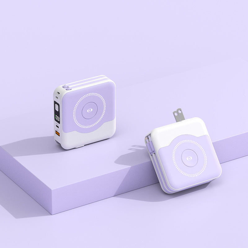 Wireless Five-in-one Double-wire Wall Charger With Plug Portable Power Source