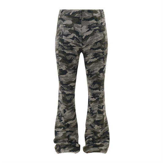 American Retro Camouflage Bell-bottom Pants Men