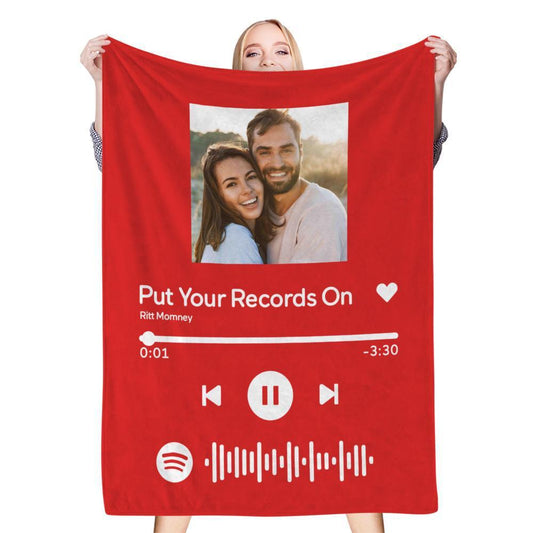 Music Code Personalized Photo Printing Blanket Flannel