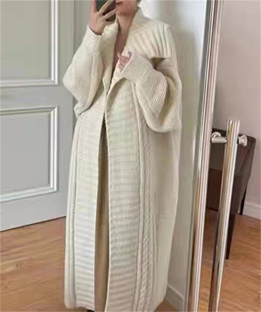 Long Knitted Cardigan Coat Women's Plus Size