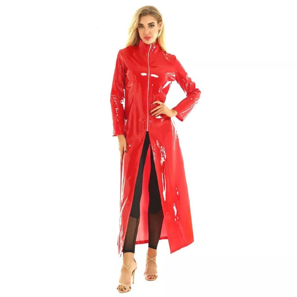 Women's Pu Mirror Bright Leather Dress