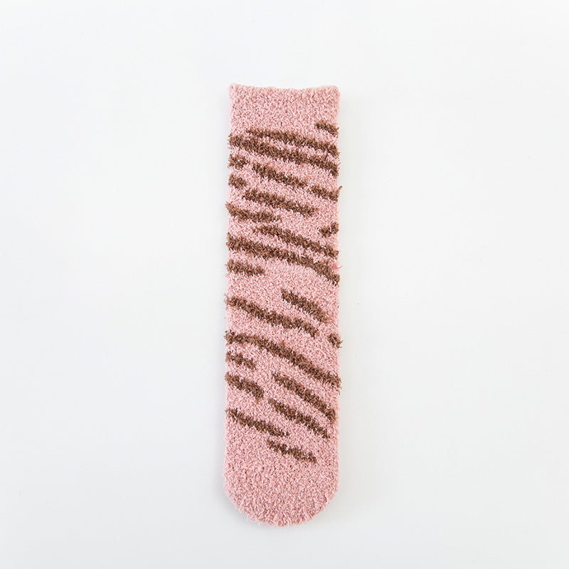 Coral Velvet Warm Sleeping Towel Socks