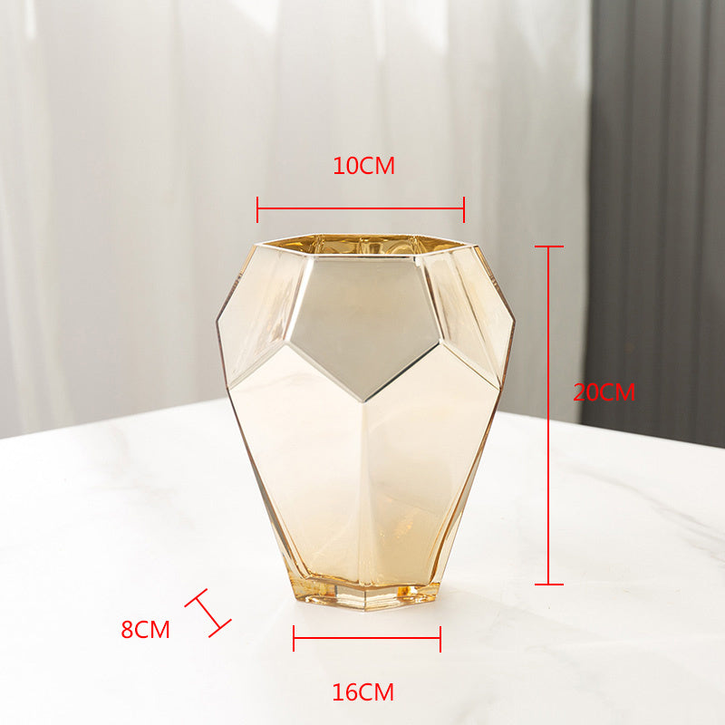 Simple Modern Restaurant Dried Flower Simulation Glass Vase