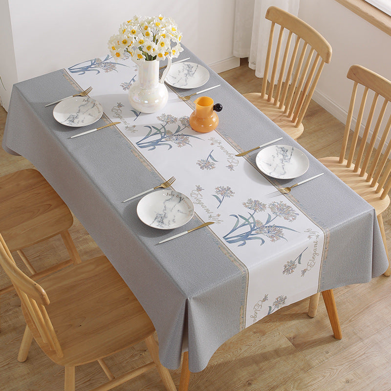 Printed Check Thickened Round Table Wash Free